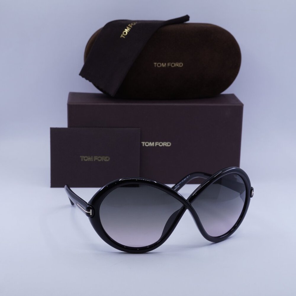 Tom Ford Jada FT1070 01B Geometric Sunglasses - Black/Smoke - Picture 9 of 10